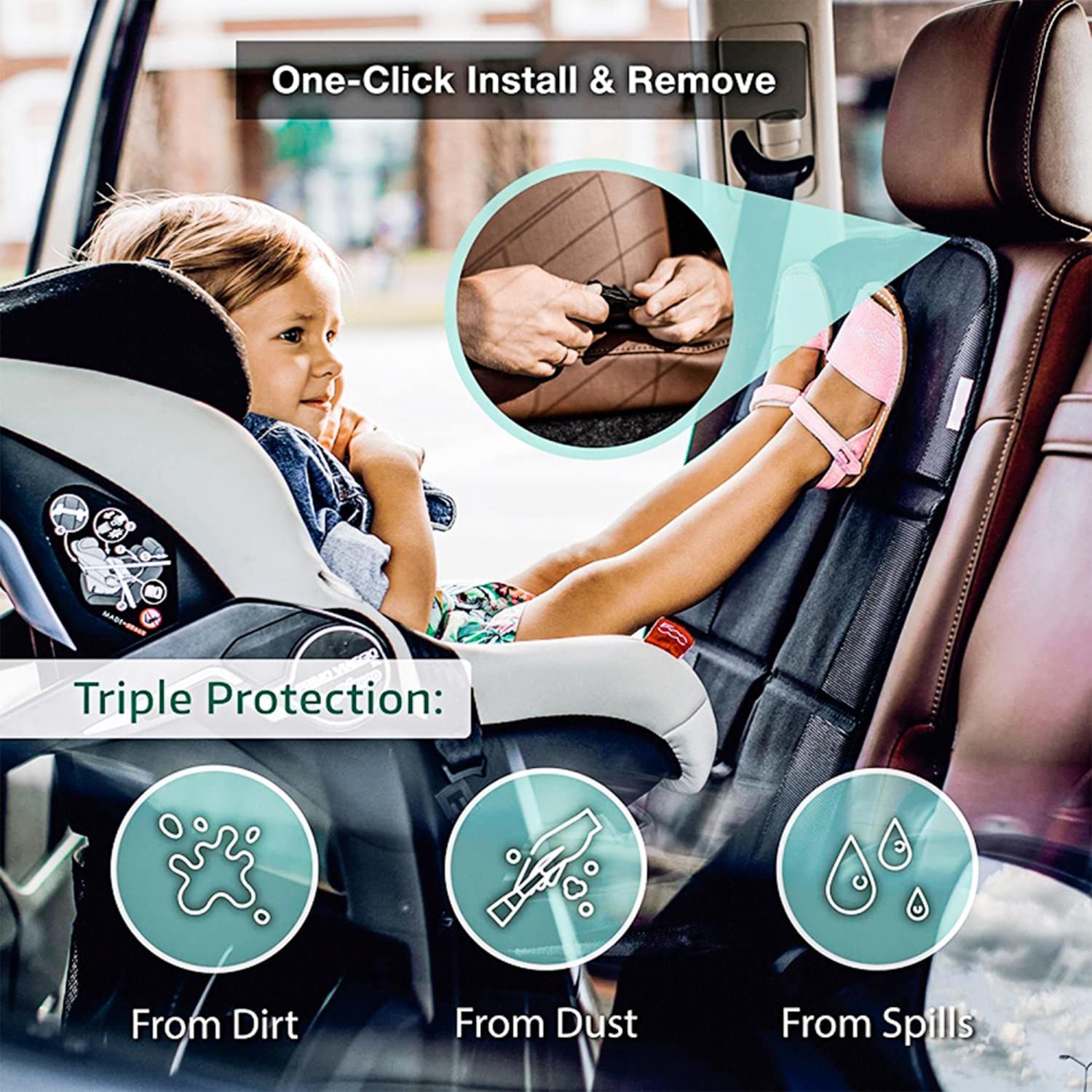 Intirilife Sitzauflage Auto Schwarz 120,6cm wasserabweisend