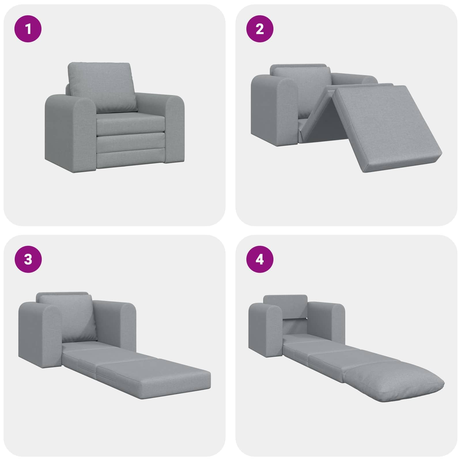 vidaXL Schlafsofa Hellgrau 98x71x83 cm Stoff Klappsofa