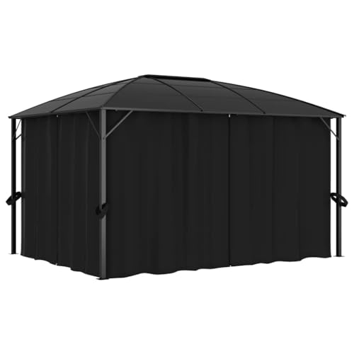 vidaXL Pavillon Anthrazit 400x300x265 cm mit Vorhängen