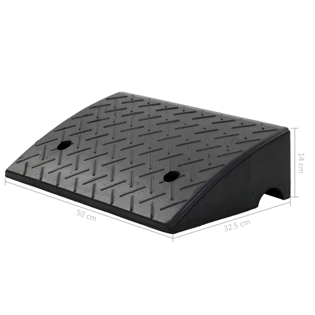 vidaXL Bordsteinrampe Gummi 50x32,5x14 cm Auffahrrampe 2er Set