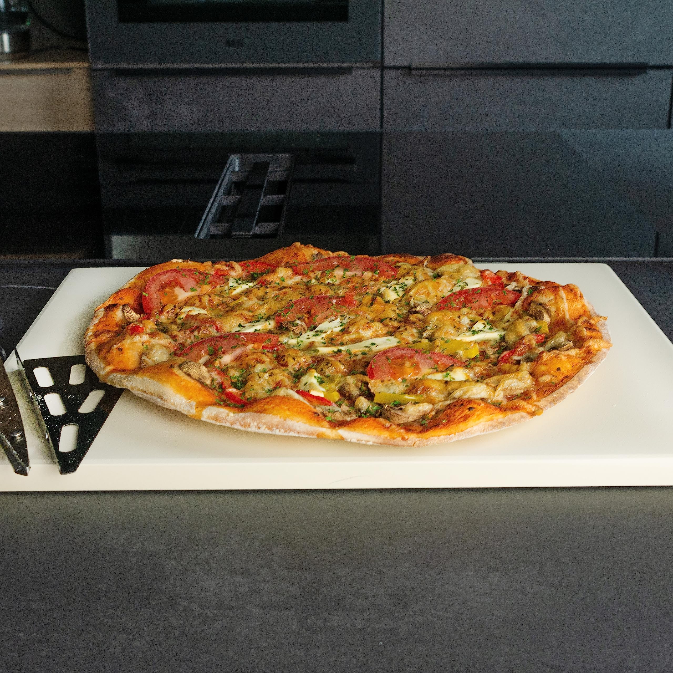 Intirilife Pizzastein Backstein Beige 38x30 cm Ofen Grill