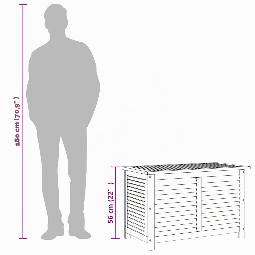vidaXL Gartenbox Akazie 90x50x56 cm mit Innentasche für Kissen