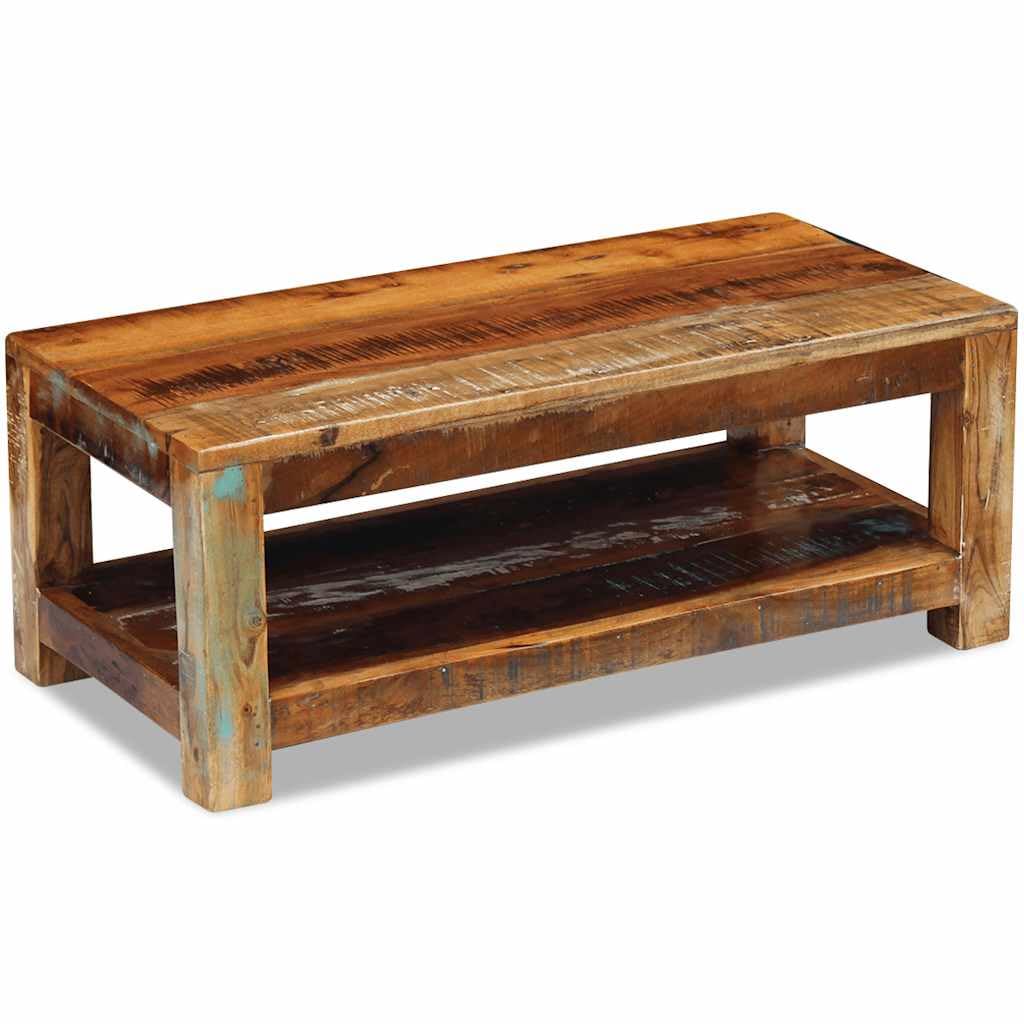 vidaXL Möbel Couchtisch Altholz Massiv 90x45x35 cm