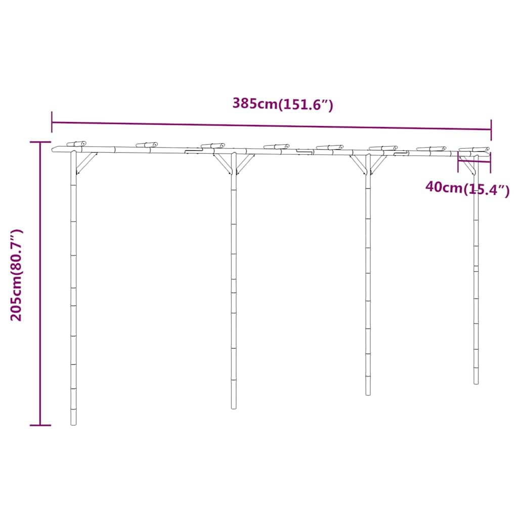 vidaXL Heim & Garten Pergola Bambus Rankhilfe natur