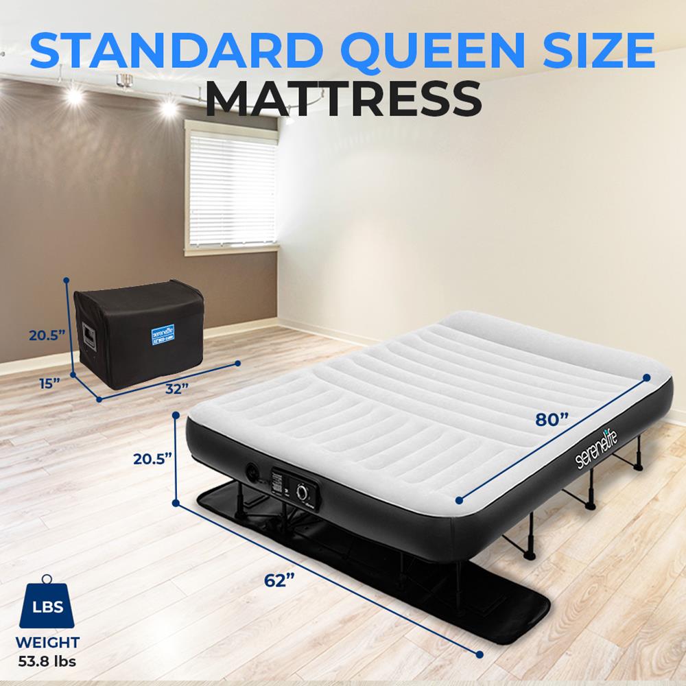 Serenelife Furniture Luftbett Queen m. Gestell Memory