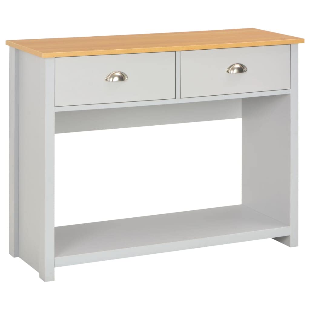 vidaXL Möbel Konsolentisch Grau 97x35x76 cm 2 Schubladen Flurtisch