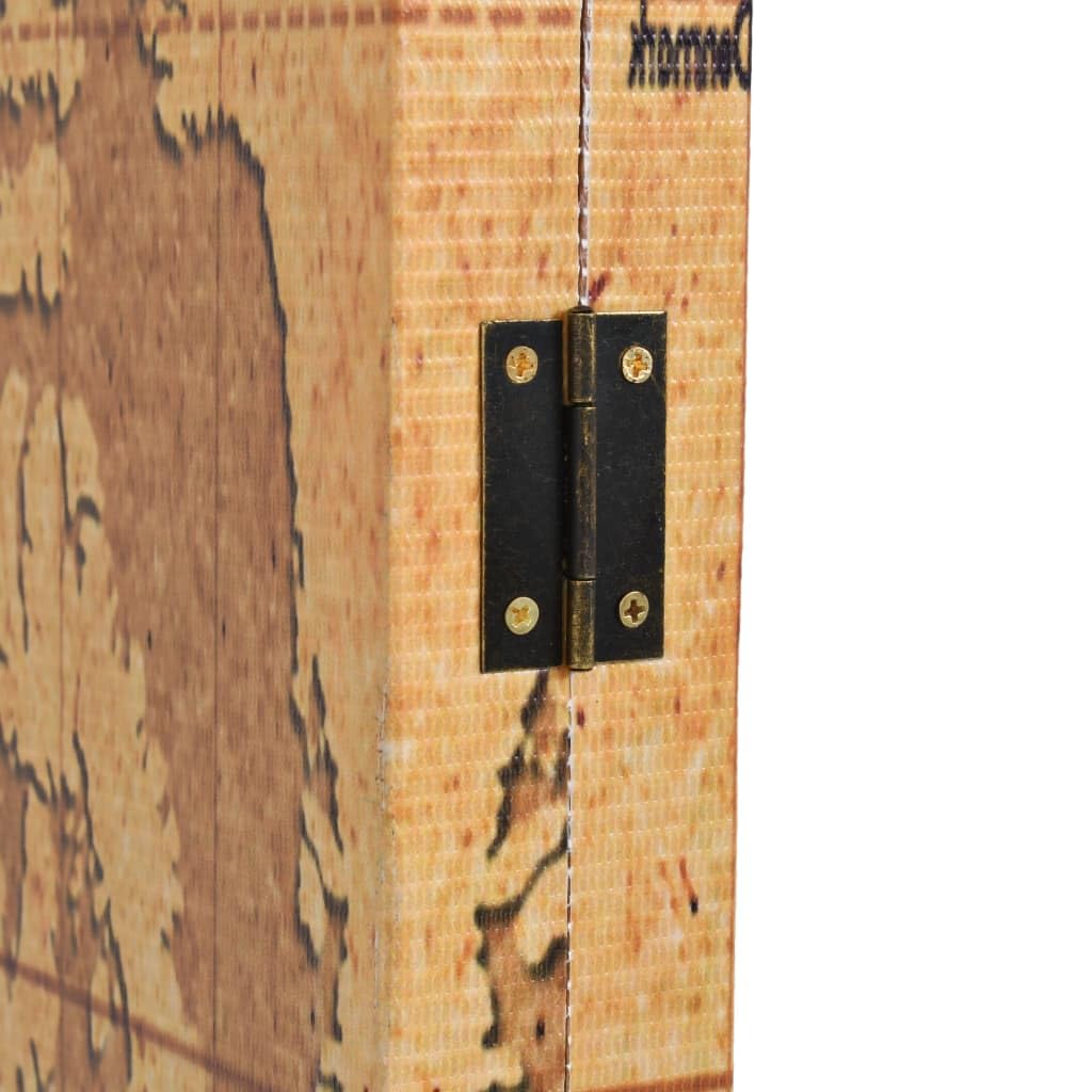 vidaXL Raumteiler Klappbar 160x170cm Weltkarte Gelb Paravent