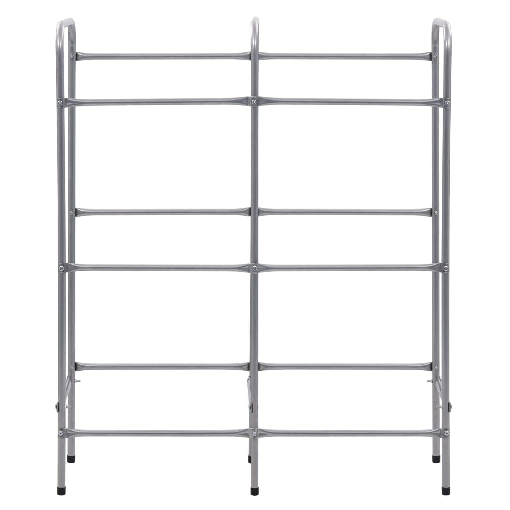 vidaXL Kastenregal 6 Kisten Silbern 96x33x116 cm Stahl