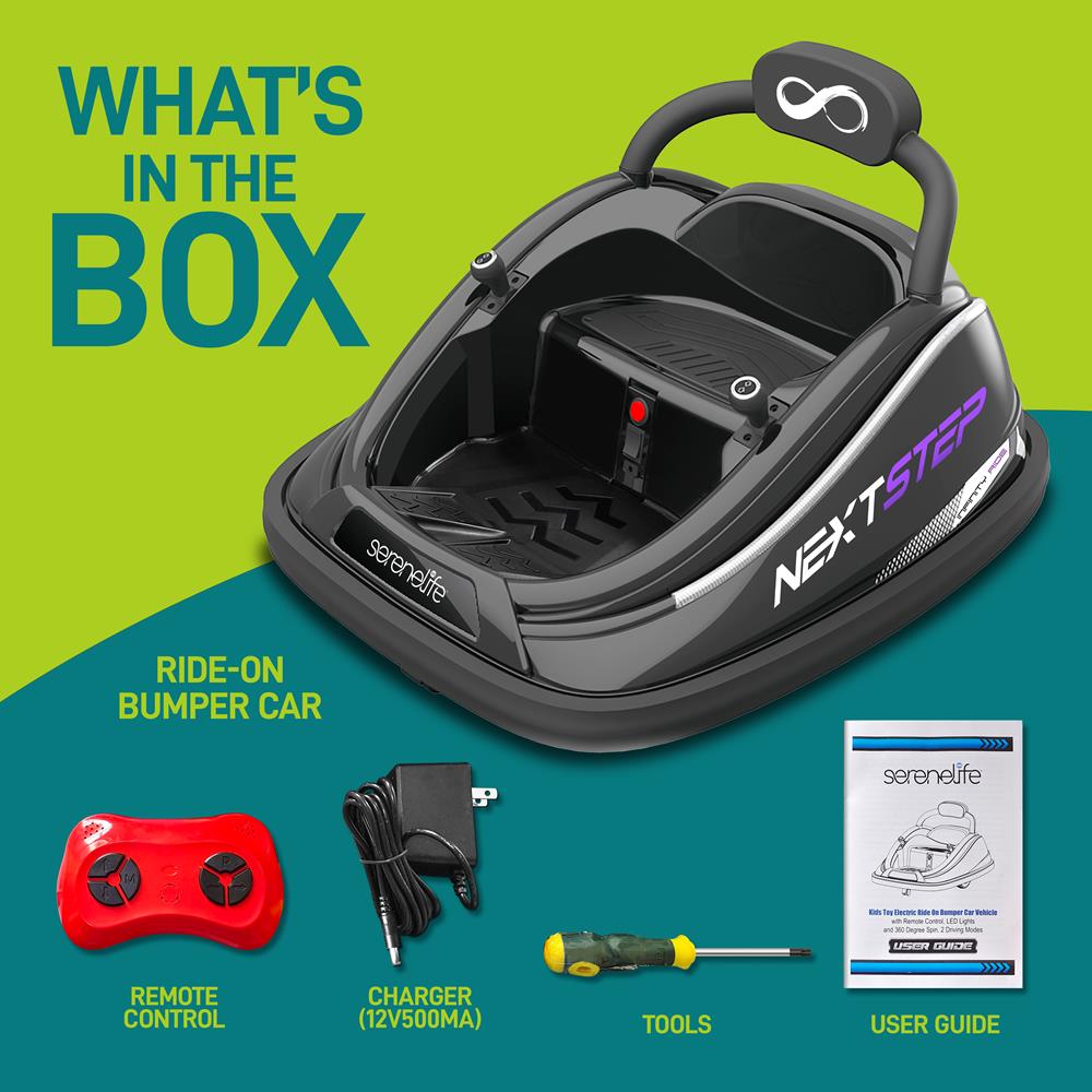 Serenelife Bumper Car Elektroauto Kinder Schwarz 12V
