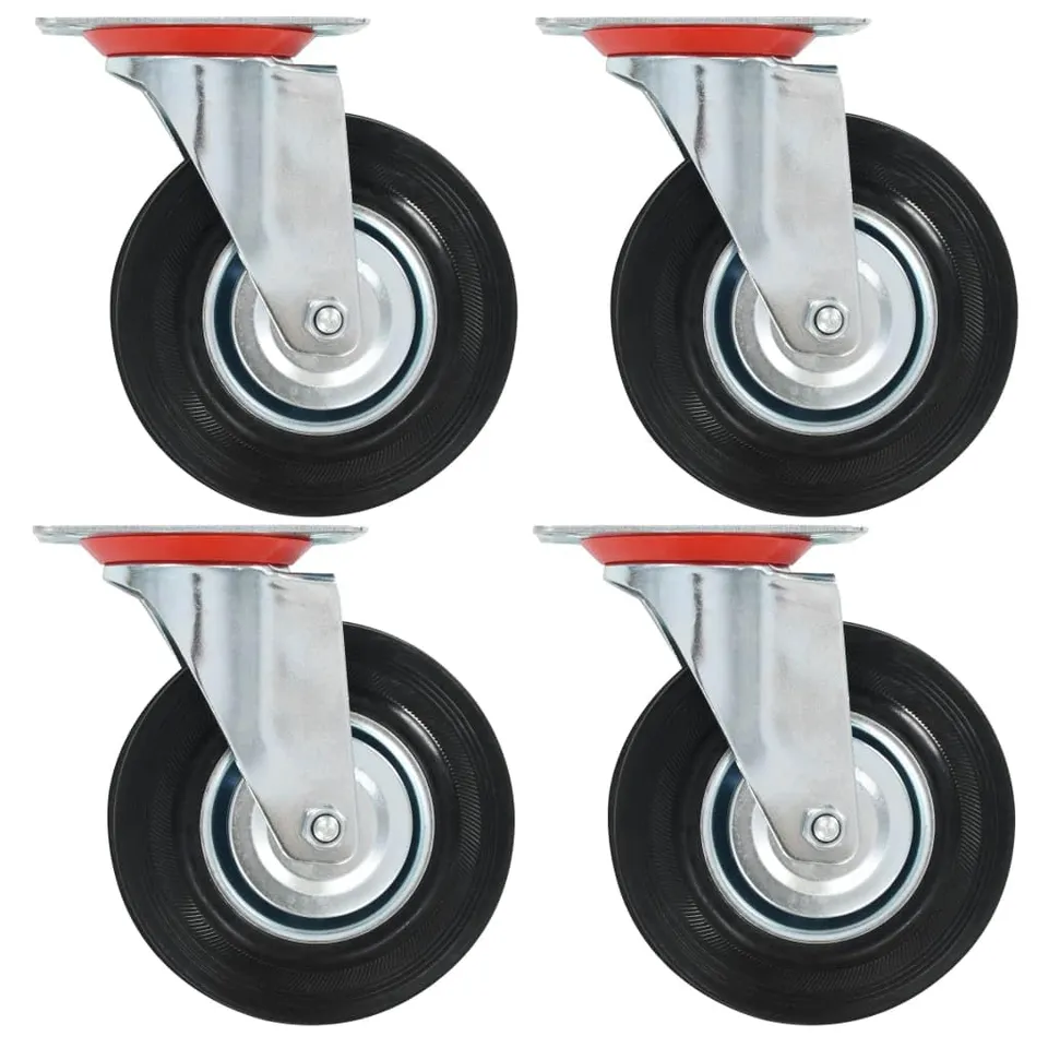 vidaXL Lenkrollen 125 mm Möbelrollen 4 Stk. Gummi 100 kg