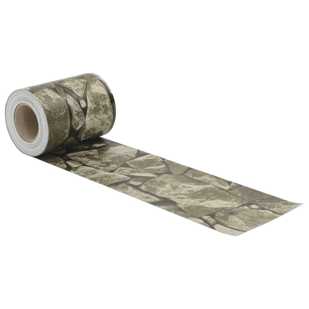 vidaXL Sichtschutzstreifen 2 Stk Steinoptik Grau PVC