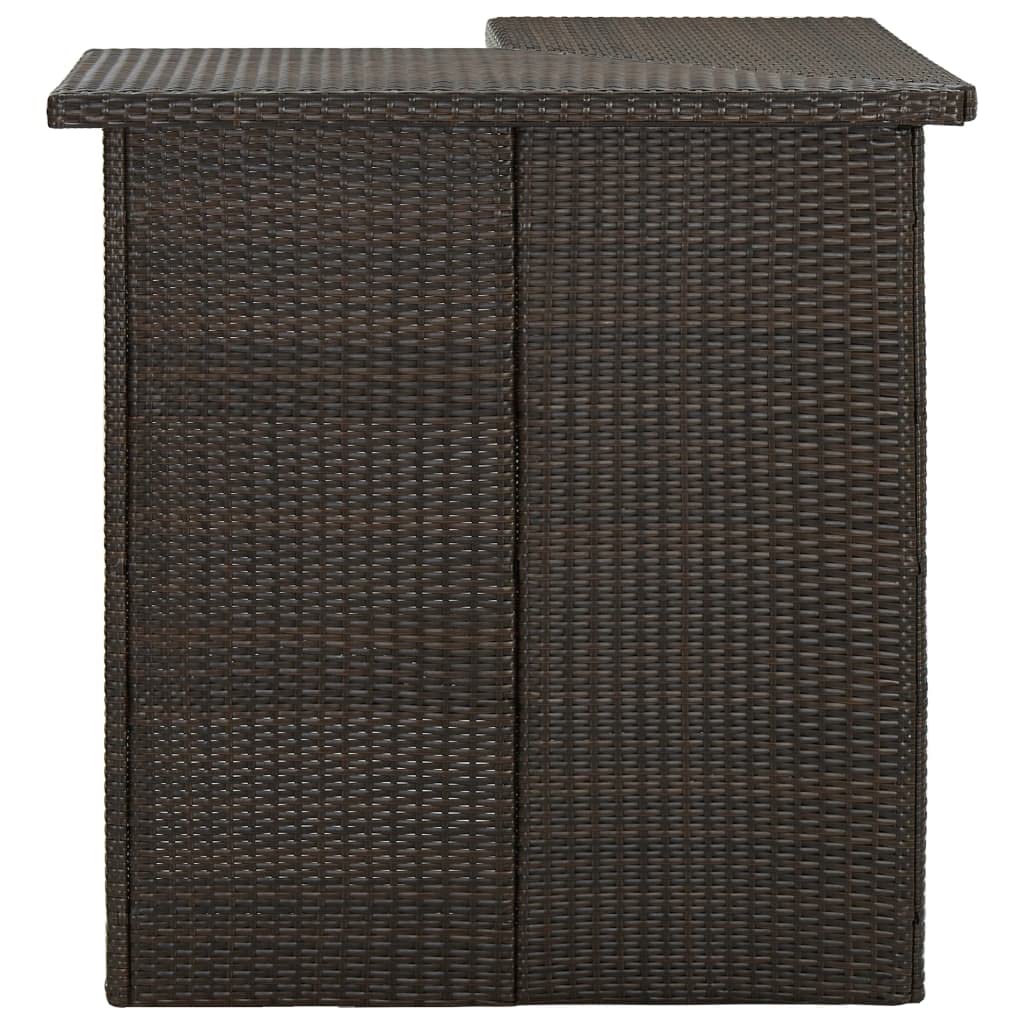 vidaXL Heim & Garten Gartenbar-Set Poly Rattan Braun 16-tlg mit Kissen