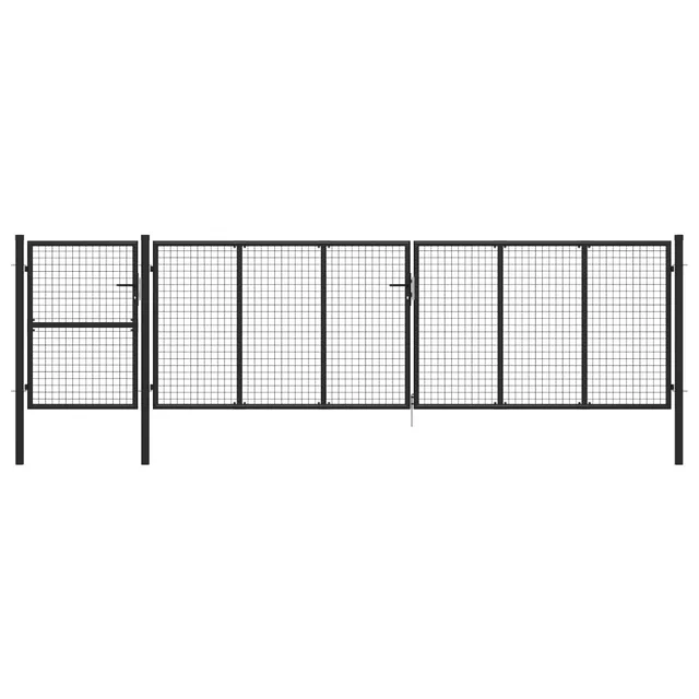 vidaXL Heim & Garten Gartentor Stahl 500x175 cm Anthrazit
