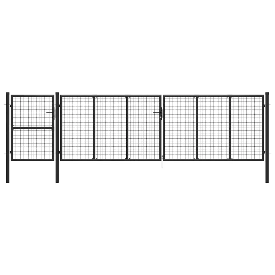 vidaXL Heim & Garten Gartentor Stahl 500x175 cm Anthrazit