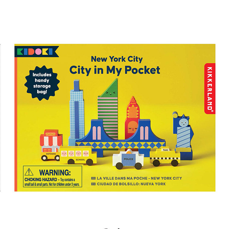 Kikkerland Kidoki NYC City Holzbausteine 9-teilig im Beutel