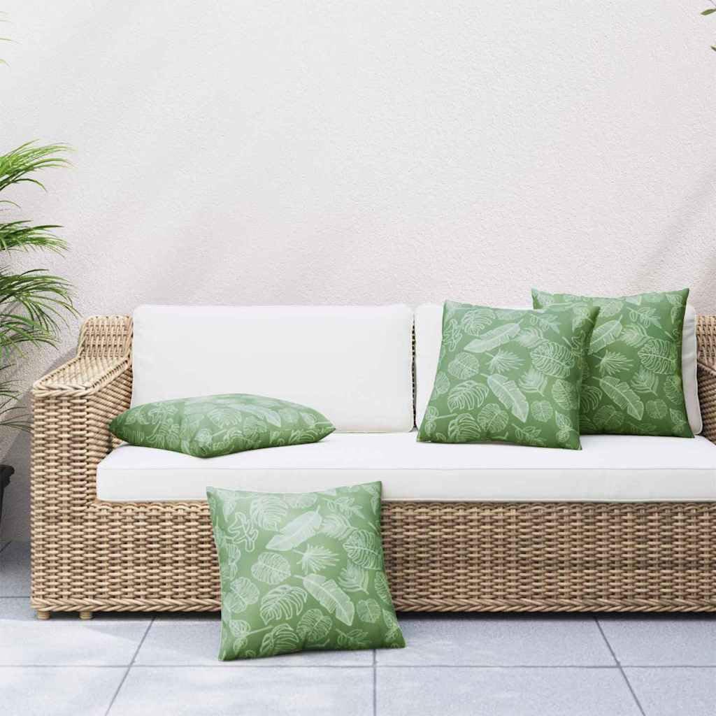 vidaXL Kissen Blattmuster 40x40 cm 4er Polyester
