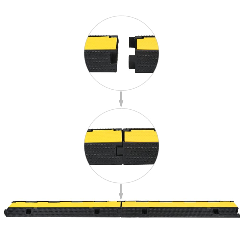 vidaXL Kabelbrücke Gummi 100 cm Kabelschutz 2er Set 1-Kanal