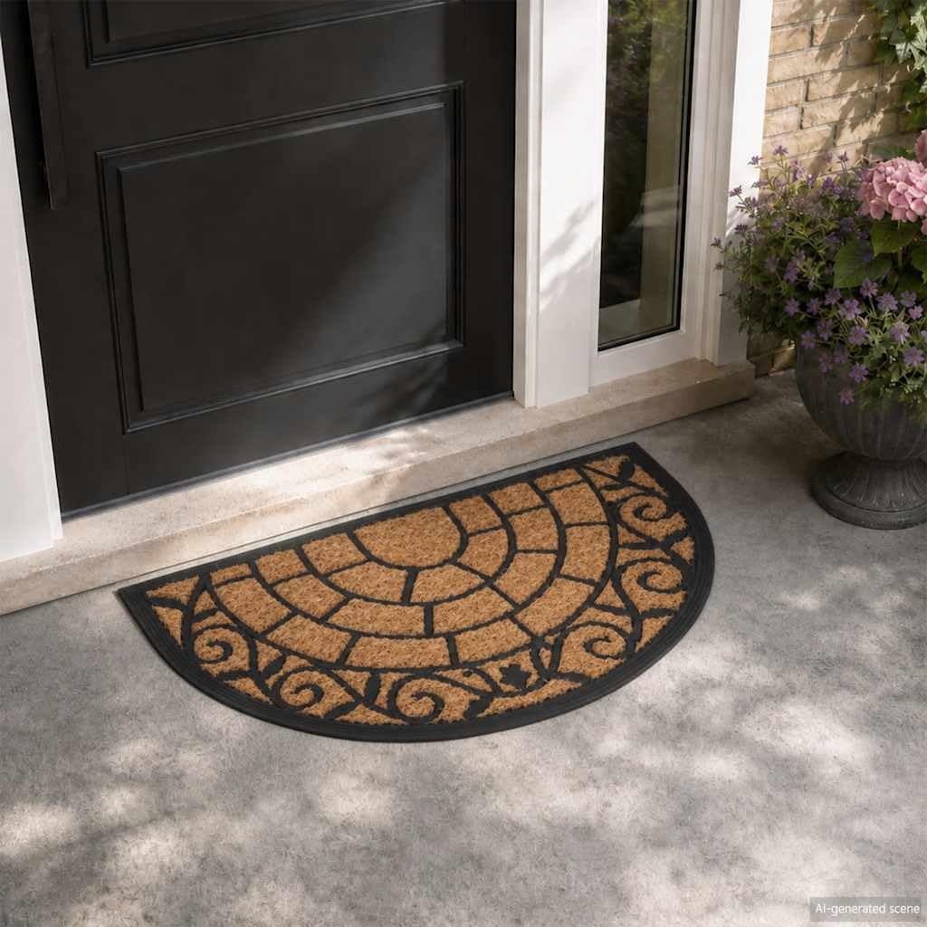 vidaXL Heim & Garten Fußmatte halbrund 45x75 cm Kokos rutschfest