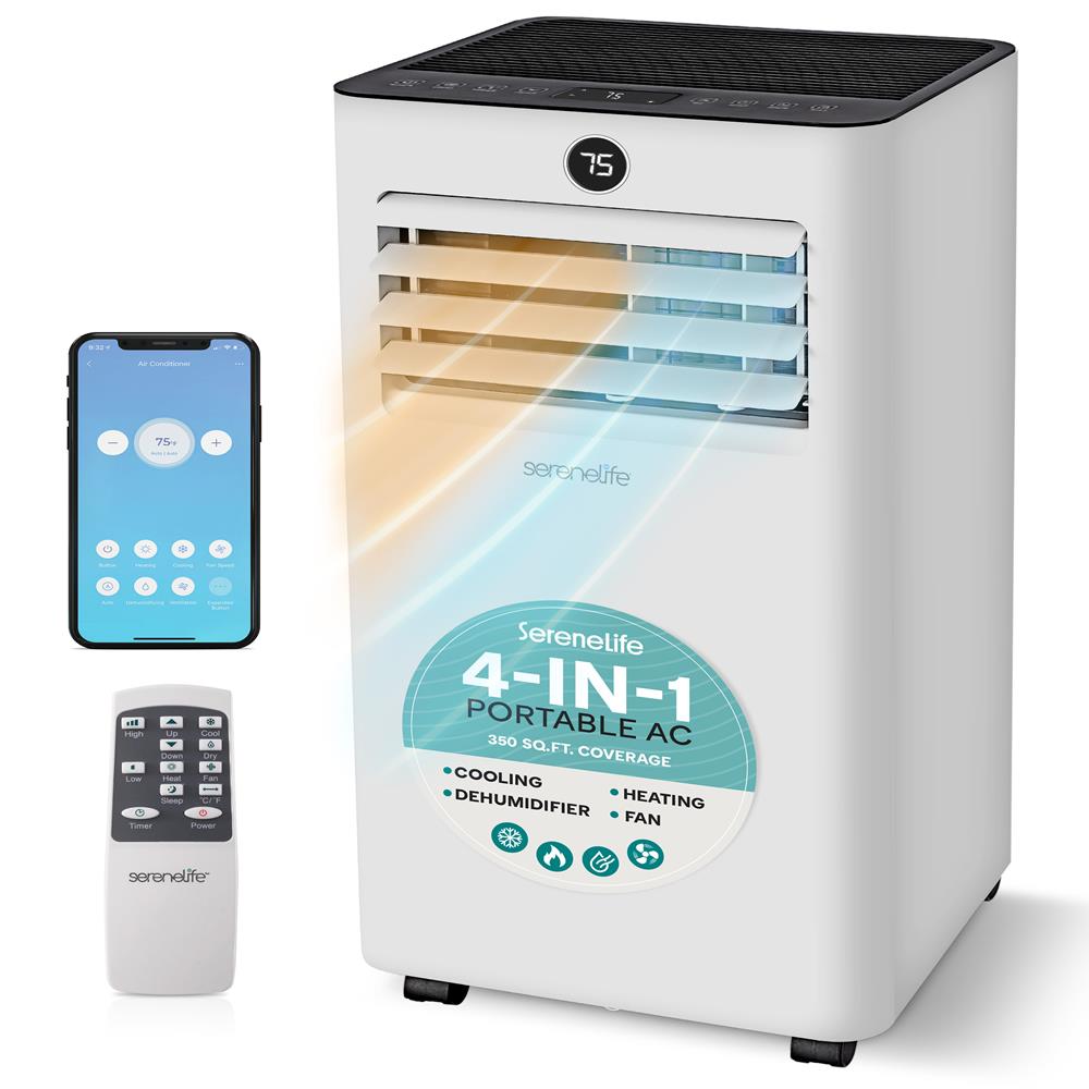 Serenelife Portable AC Klimagerät 10000 BTU Grau WiFi