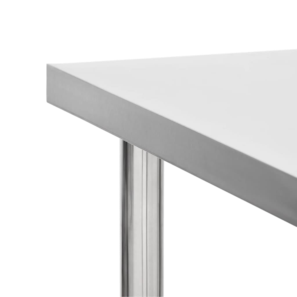 vidaXL Arbeitstisch Rollen Edelstahltisch 100x60x85 cm Silber