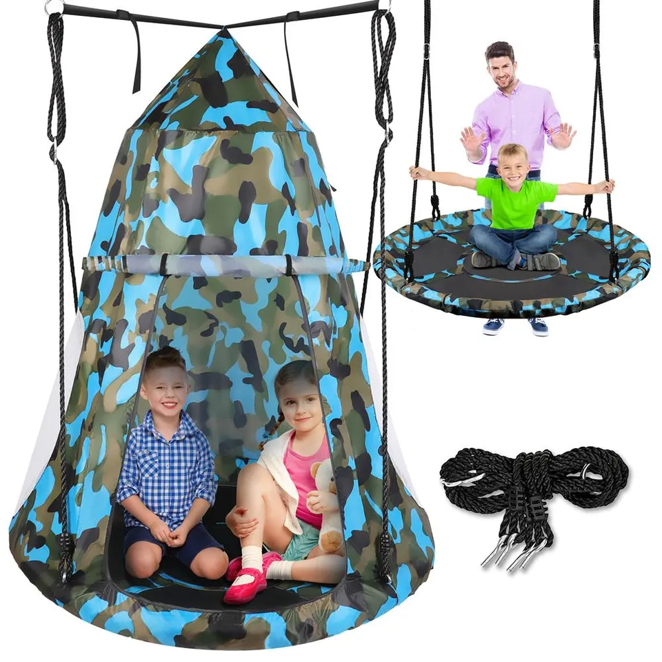 Serenelife Outdoor Swing Baumschaukel 40 Zoll Camo mit Zelt