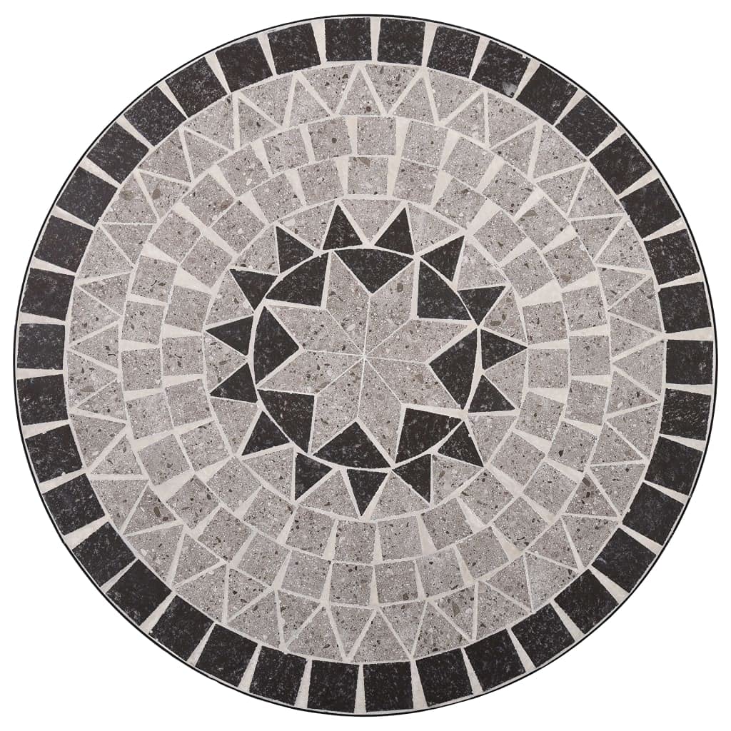 vidaXL Heim & Garten Bistro-Set 3-tlg Mosaik Grau Keramik