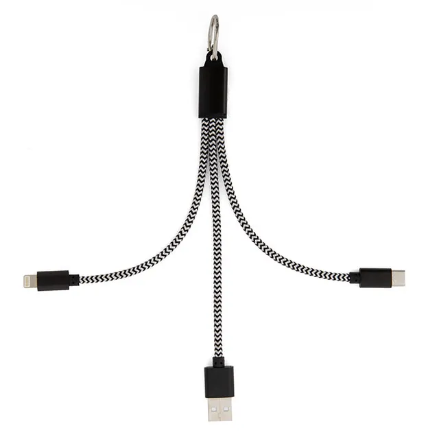 Kikkerland Tech & Stationery 3-in-1 Charging Keyring Ladekabel USB-C