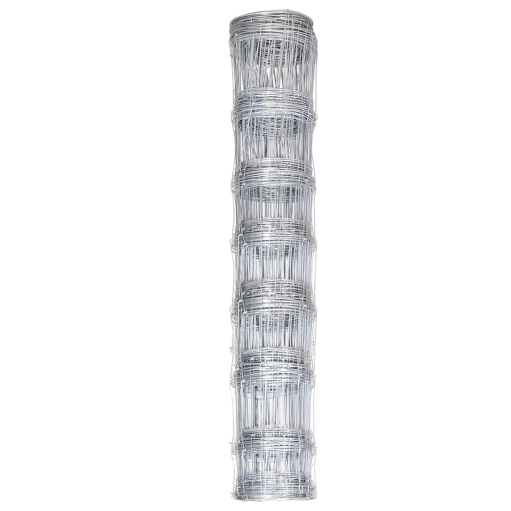 vidaXL Heim & Garten Drahtzaun Verzinkt 50x1m Silber Wildzaun