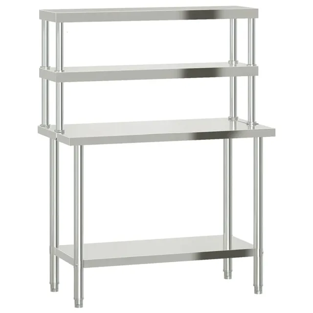 vidaXL Heim & Garten Arbeitstisch 110x55x150 Edelstahl Füße