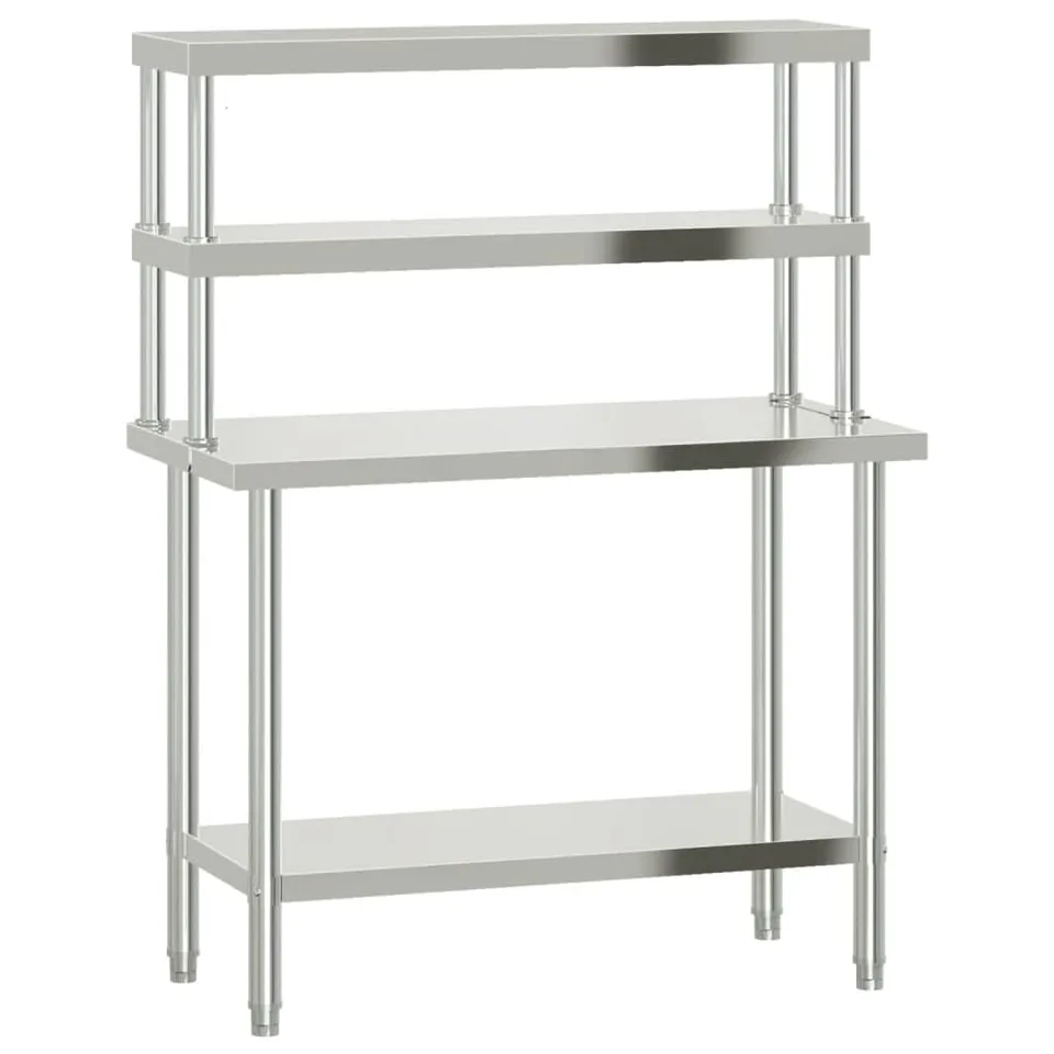 vidaXL Heim & Garten Arbeitstisch 110x55x150 Edelstahl Füße