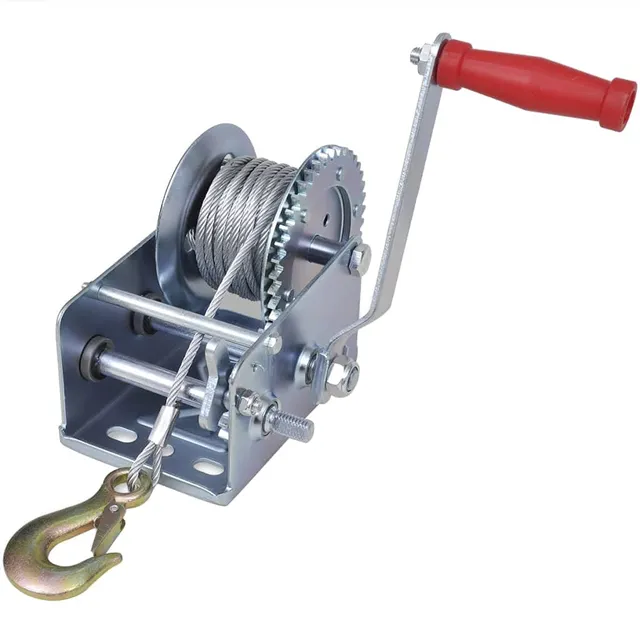 vidaXL Handseilwinde 1130 kg Seilwinde 10 m Eisen 2-Gang