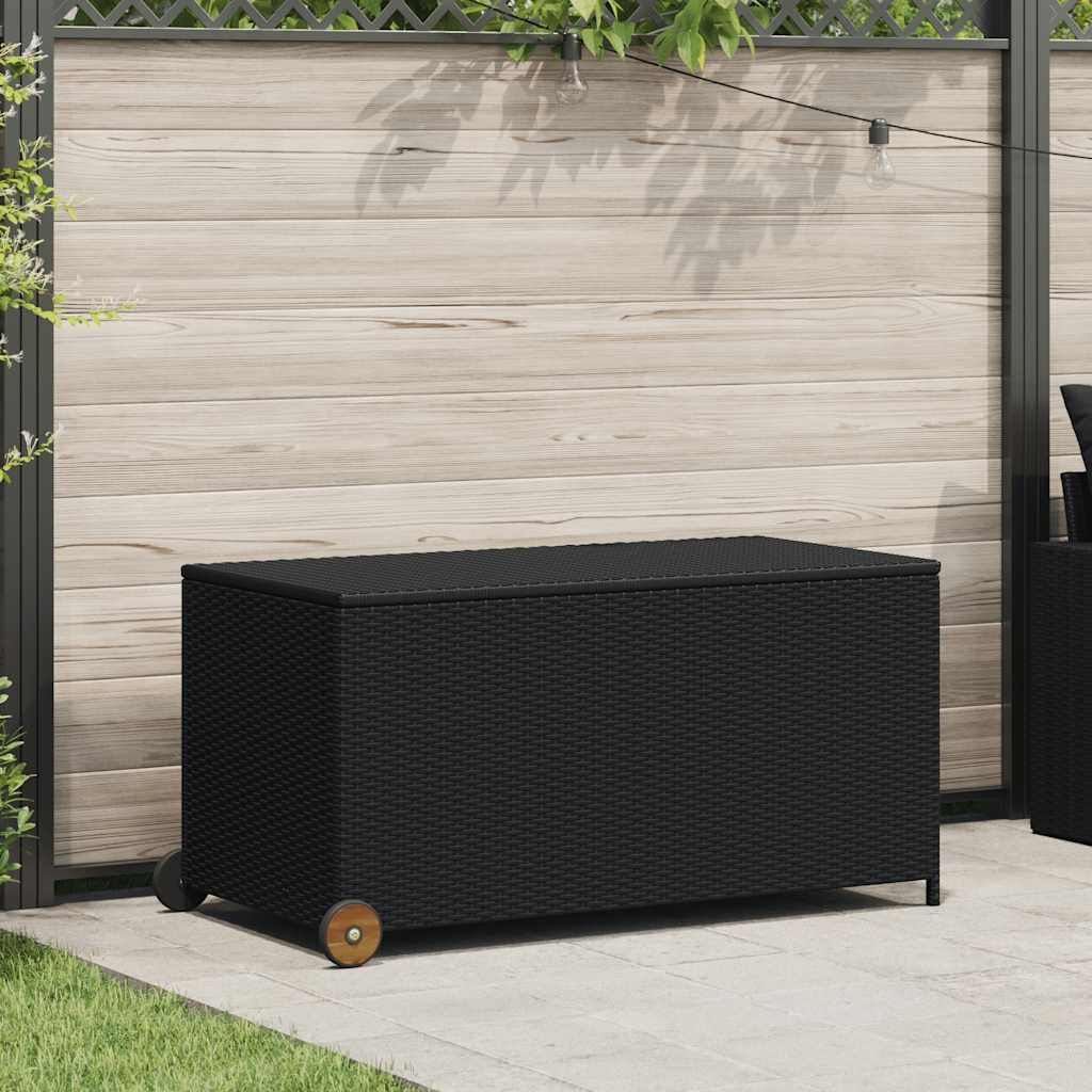 vidaXL Auflagenbox Poly Rattan Schwarz 120x65x61 Kissenbox