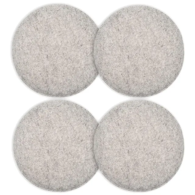 Intirilife Sitzkissen Filz Grau rund 31,5 cm 4er Set