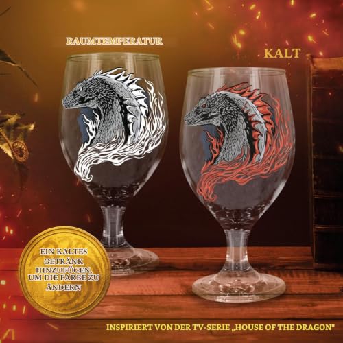 Paladone House of the Dragon Glas 350ml Farbwechsel