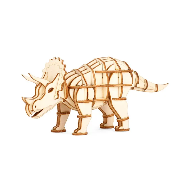 Kikkerland Play Triceratops 3D Holzpuzzle Dino
