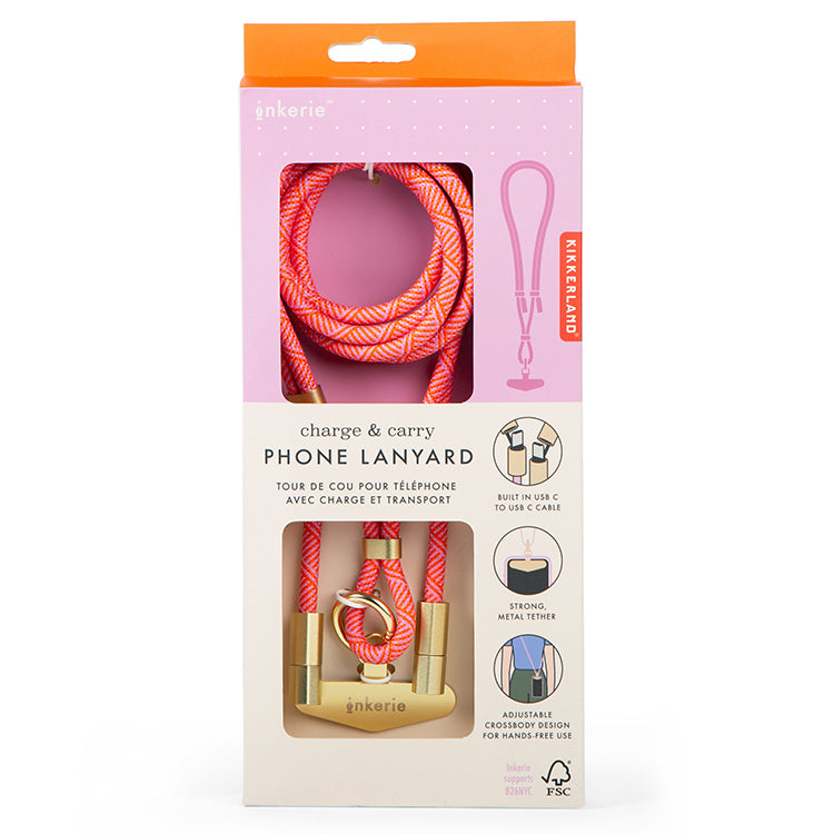 Inkerie Charge & Carry Handy Lanyard Pink USB-C
