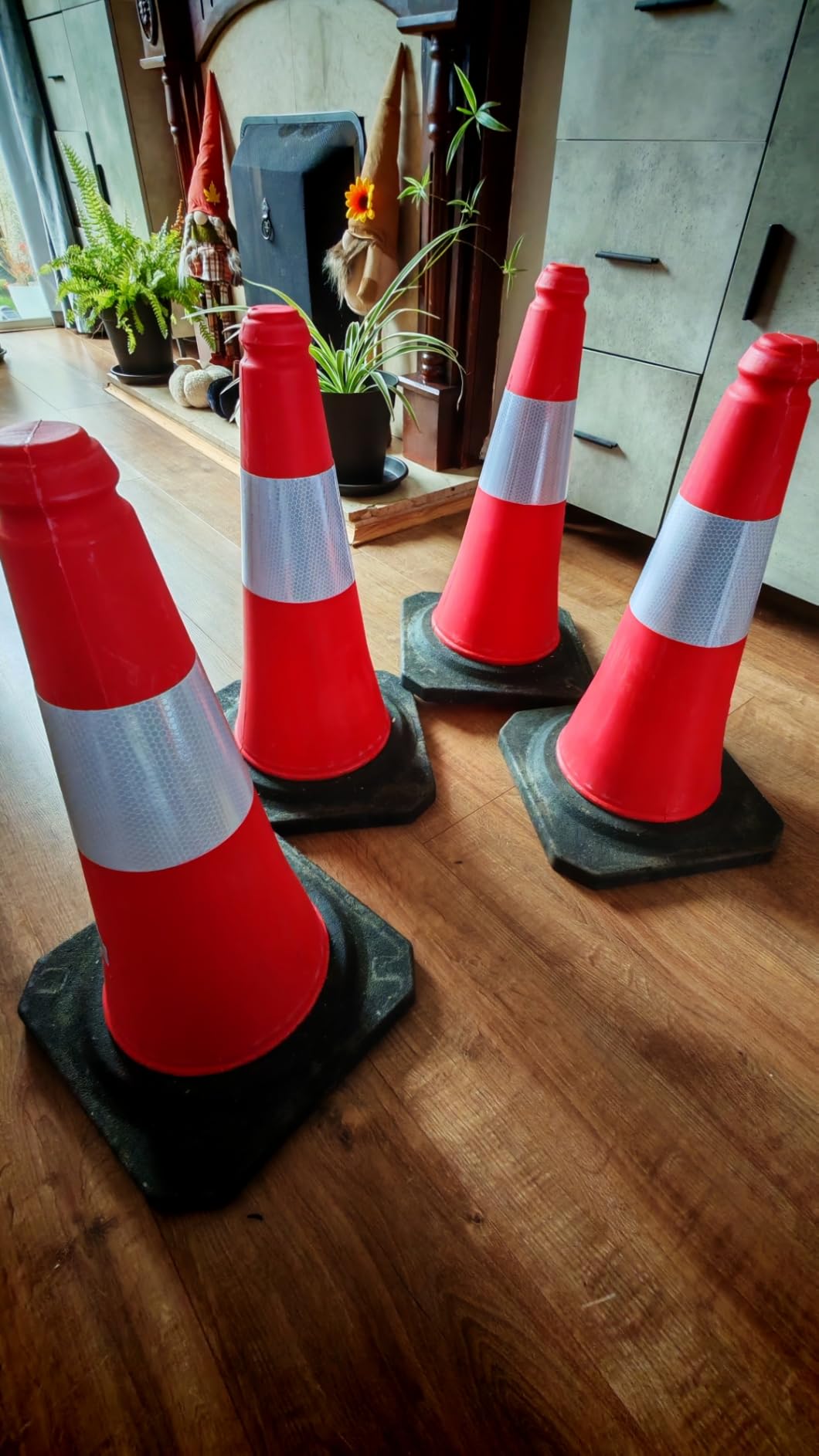vidaXL Leitkegel 10x 75cm HDPE rot reflektierend Set
