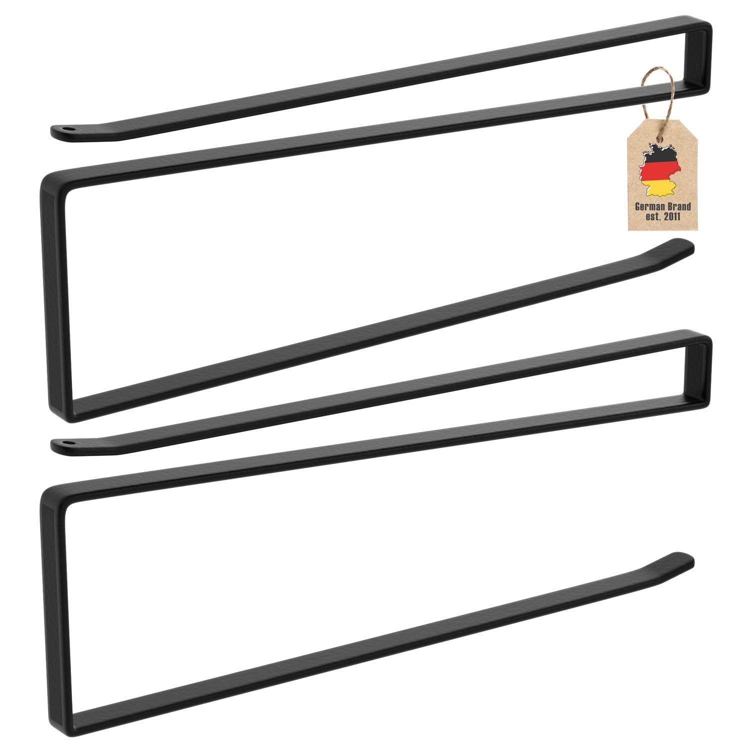 Intirilife Papierrollenhalter Z-Form Schwarz 2er-Set Metall