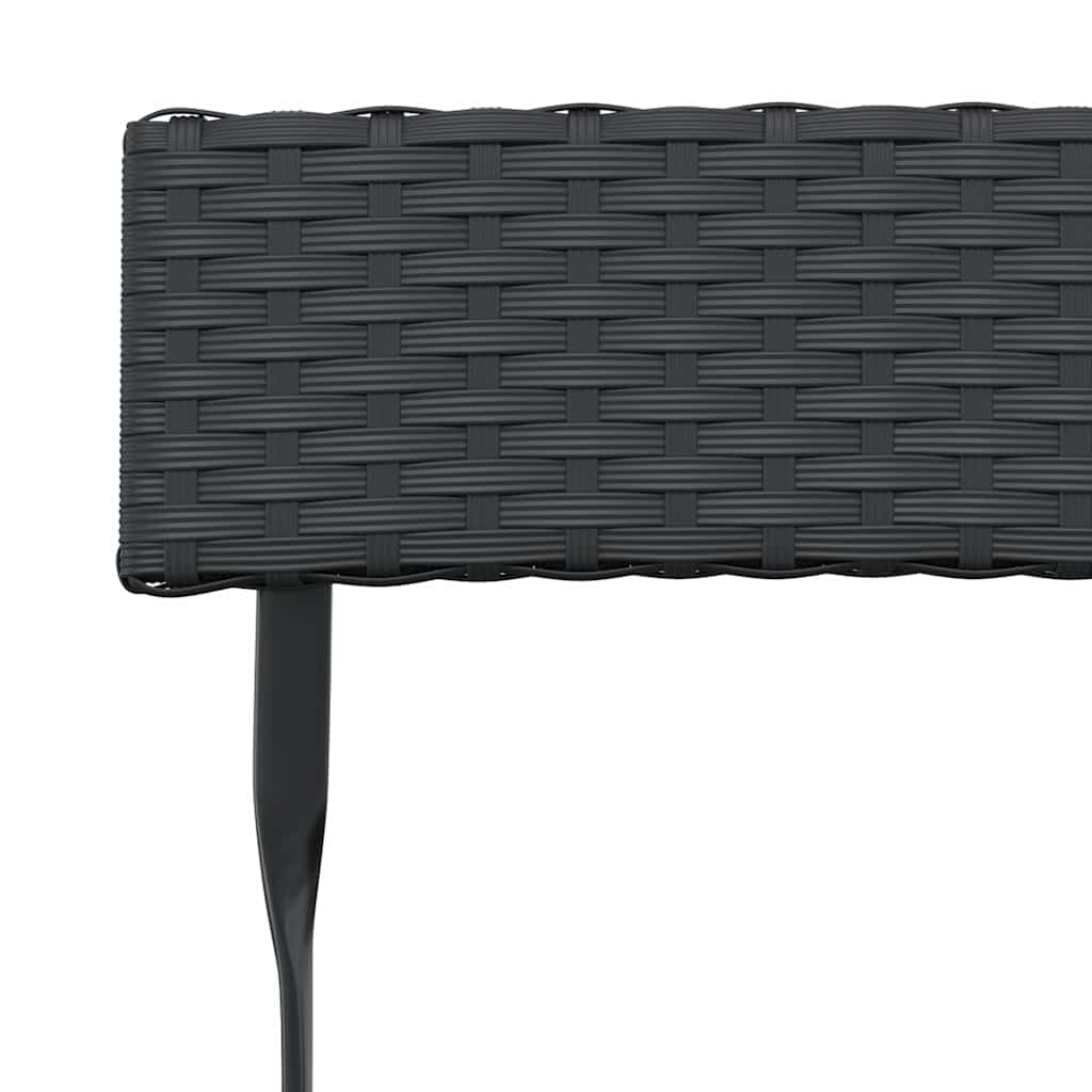 vidaXL Bistro-Set Schwarz 3-tlg Poly Rattan klappbar