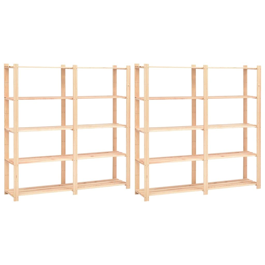 vidaXL Lagerregal Kiefer Massiv 5 Böden 170x38x170cm 500kg
