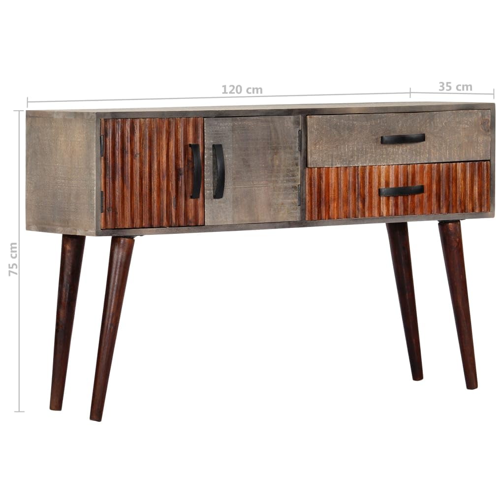 vidaXL Konsolentisch Grau Mangoholz 120x35x75 cm