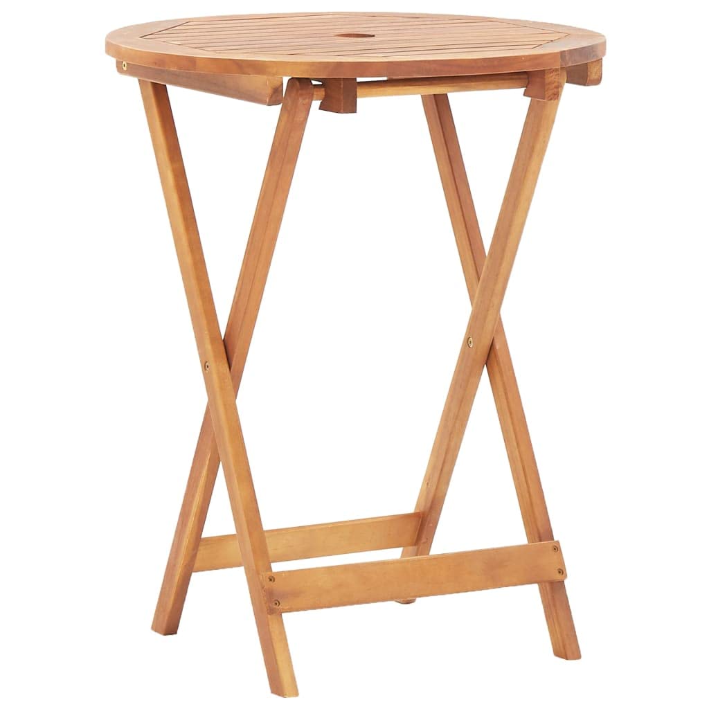 vidaXL Bistro-Set Cremeweiß 3-tlg Akazie klappbar