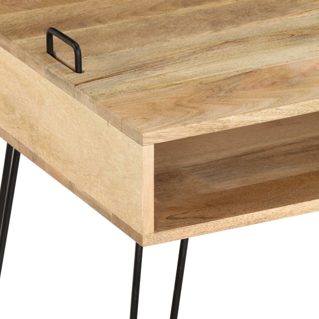 vidaXL TV-Tisch Mangoholz Stahl 110x35x45cm Industrial