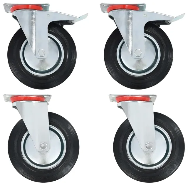 vidaXL Lenkrollen 4 Stk. 200 mm Gummi Möbelrollen Set