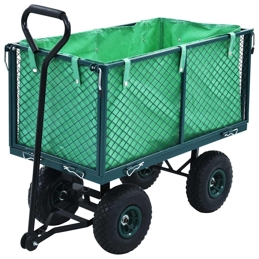 vidaXL Gartenwagen Stahl schwarz 350 kg mit Luftreifen