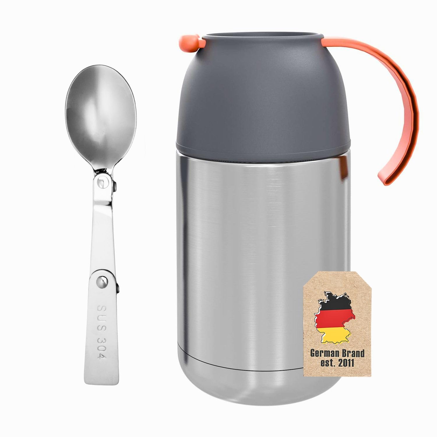 Intirilife Thermobehälter 650 ml Isolierbehälter Edelstahl