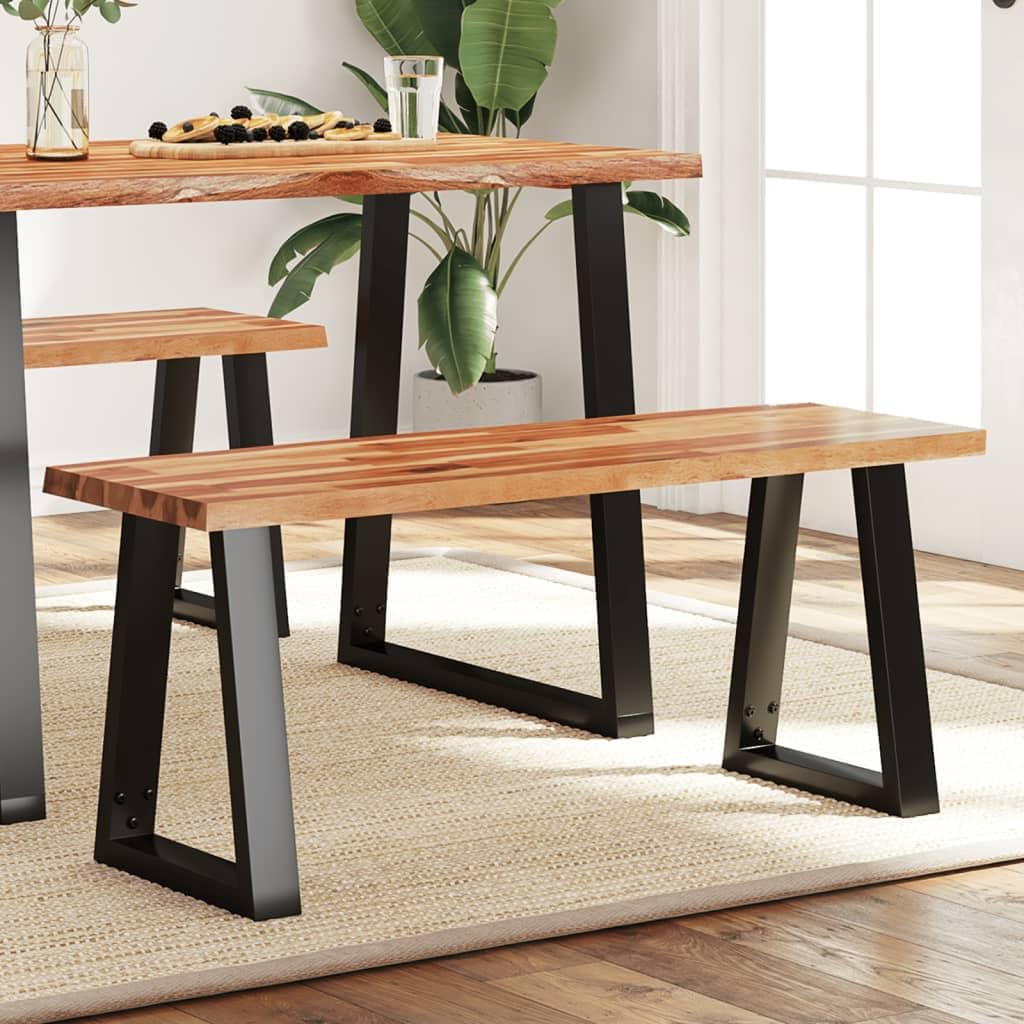 vidaXL Bank Baumkante 110 cm Sitzbank Akazie Massivholz