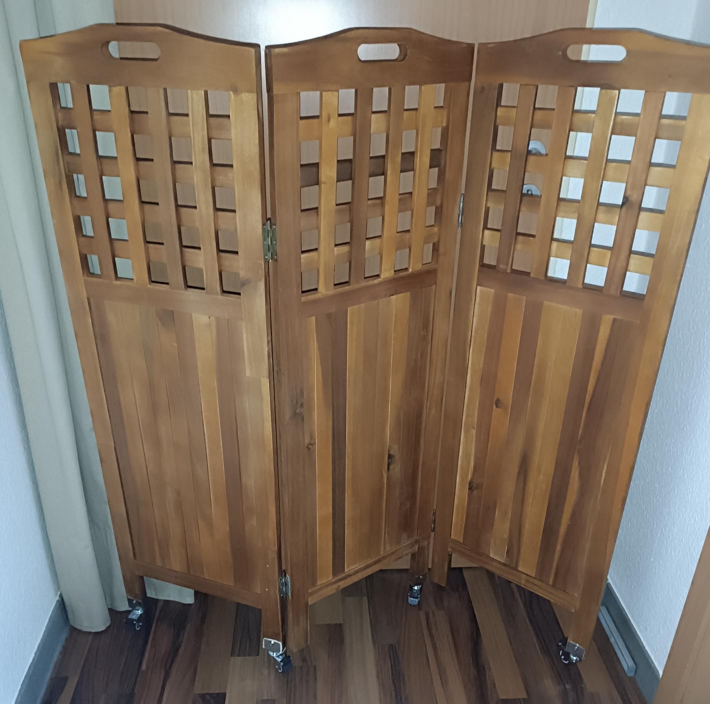 vidaXL Raumteiler Akazienholz 3-TLG 121x2x170 cm