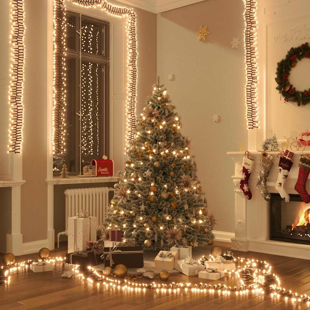 vidaXL LED Lichterkette 400 LEDs Warmweiß 7,4 m