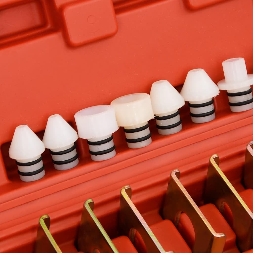vidaXL Kühlsystemtester Set Auto Klimaanlage Lecksuche Rot